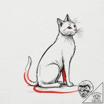 A cat, stretching languidly and sensually alo… – tattoo sketch (№1752139820_0, 10.07.2025 09:30) — tattoovalue.net