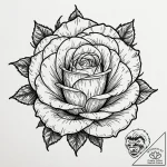 A beautiful, realistic rose, but it’s black a… – tattoo sketch (№1752140060_0, 10.07.2025 09:34) — tattoovalue.net
