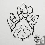 A powerful grizzly bear, its paw print has sh… – tattoo sketch (№1752140537_0, 10.07.2025 09:42) — tattoovalue.net