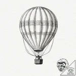 A hot air balloon, its balloon is a beautiful… – tattoo sketch (№1752140698_0, 10.07.2025 09:44) — tattoovalue.net