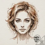 A beautiful, abstract face, created from a fe… – tattoo sketch (№1752141532_0, 10.07.2025 09:58) — tattoovalue.net
