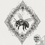 A beautiful, but strong honeybee, returning t… – tattoo sketch (№1752142201_0, 10.07.2025 10:10) — tattoovalue.net