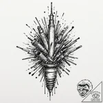 A drawing of a flickering fluorescent light t… – tattoo sketch (№1752142951_0, 10.07.2025 10:22) — tattoovalue.net