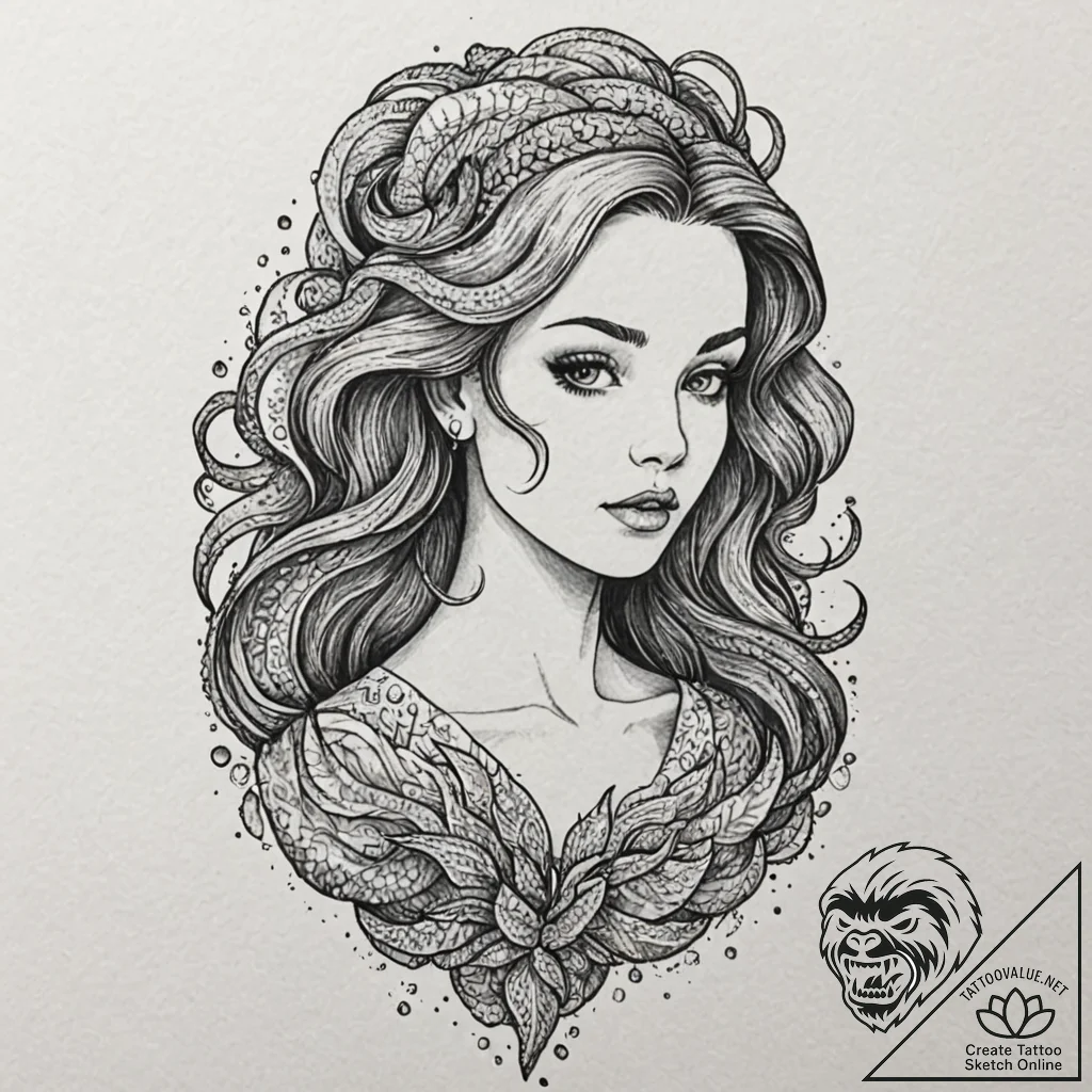 A quote "she has the soul of a siren", tattoo... - tattoo sketch (№1752143202_0, 10.07.2025 10:26) — tattoovalue.net