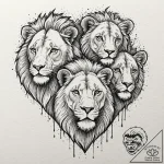 A beautiful, strong pack of lions, the pride… – tattoo sketch (№1752144459_0, 10.07.2025 10:47) — tattoovalue.net