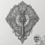 A beautiful, ornate key, unlocking a book of… – tattoo sketch (№1752144792_0, 10.07.2025 10:53) — tattoovalue.net