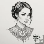 A beautiful, delicate collar of lace, tattooe… – tattoo sketch (№1752145714_0, 10.07.2025 11:08) — tattoovalue.net