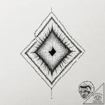 A single, black diamond, but its facets are s… – tattoo sketch (№1752145798_0, 10.07.2025 11:09) — tattoovalue.net