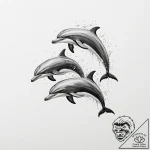 A powerful pod of dolphins, working together… – tattoo sketch (№1752146048_0, 10.07.2025 11:14) — tattoovalue.net