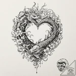 A human heart, but it is made of black, jagge… – tattoo sketch (№1752146131_0, 10.07.2025 11:15) — tattoovalue.net