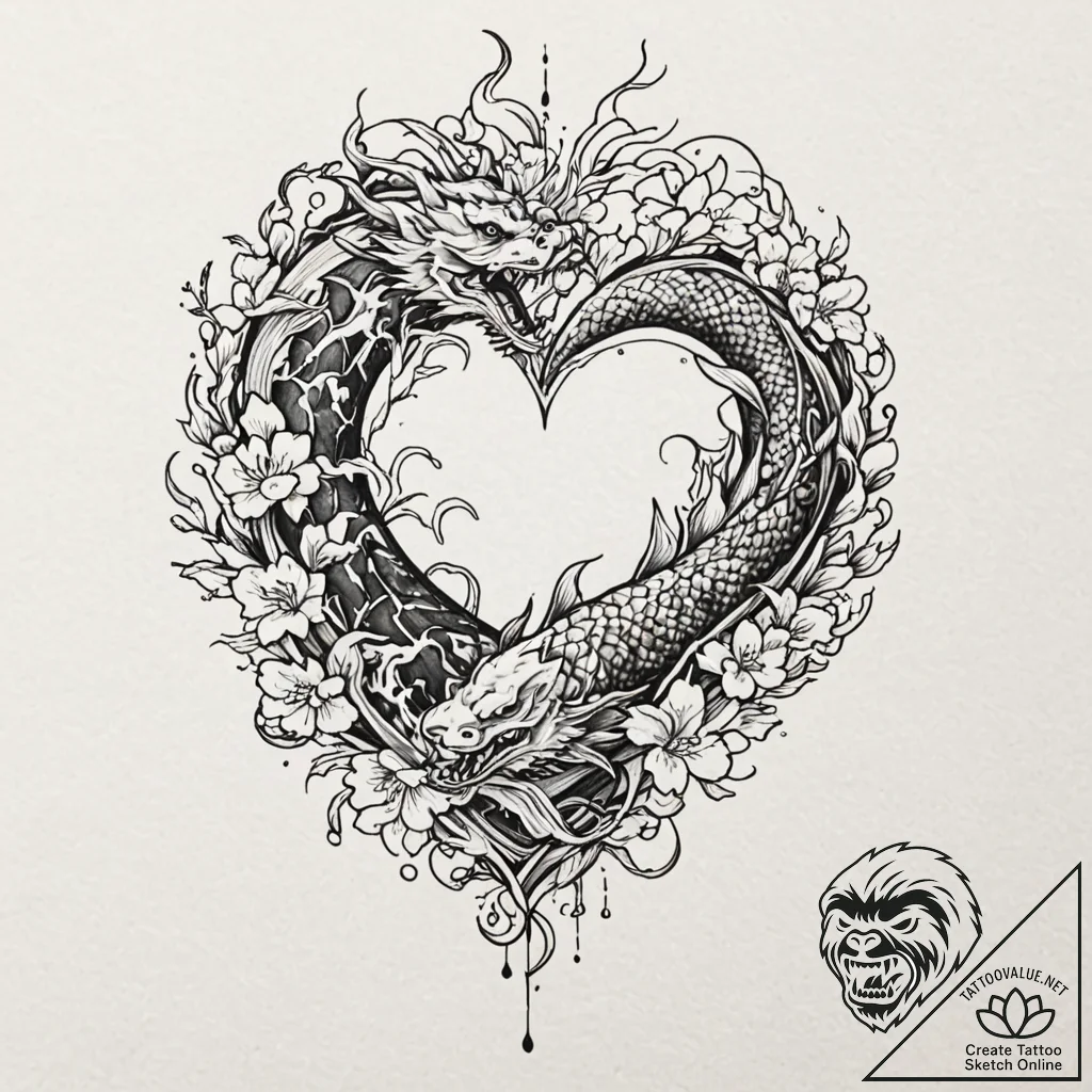 A human heart, but it is made of black, jagge... - tattoo sketch (№1752146131_0, 10.07.2025 11:15) — tattoovalue.net
