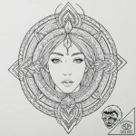 A phrase “angel face, devil thoughts”, tattoo… – tattoo sketch (№1752146217_0, 10.07.2025 11:16) — tattoovalue.net