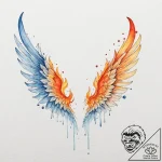 A pair of wings, one of fire, one of ice, pai… – tattoo sketch (№1752146376_0, 10.07.2025 11:19) — tattoovalue.net