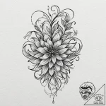 A single, wilting weed, tattoo flash sheet de… – tattoo sketch (№1752146655_0, 10.07.2025 11:24) — tattoovalue.net