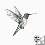 A beautiful, but determined hummingbird, hove… – tattoo sketch (№1752147720_0, 10.07.2025 11:42) — tattoovalue.net