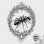 A beautiful, strong ant, working for the good… – tattoo sketch (№1752147874_0, 10.07.2025 11:44) — tattoovalue.net
