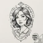 A girl whose tears are tiny, glowing stars, t… – tattoo sketch (№1752148529_0, 10.07.2025 11:55) — tattoovalue.net