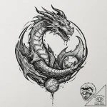 A dragon’s claw, gripping a cracked, burning… – tattoo sketch (№1752148616_0, 10.07.2025 11:56) — tattoovalue.net