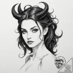 A beautiful woman, but her shadow is a terrif… – tattoo sketch (№1752148784_0, 10.07.2025 11:59) — tattoovalue.net