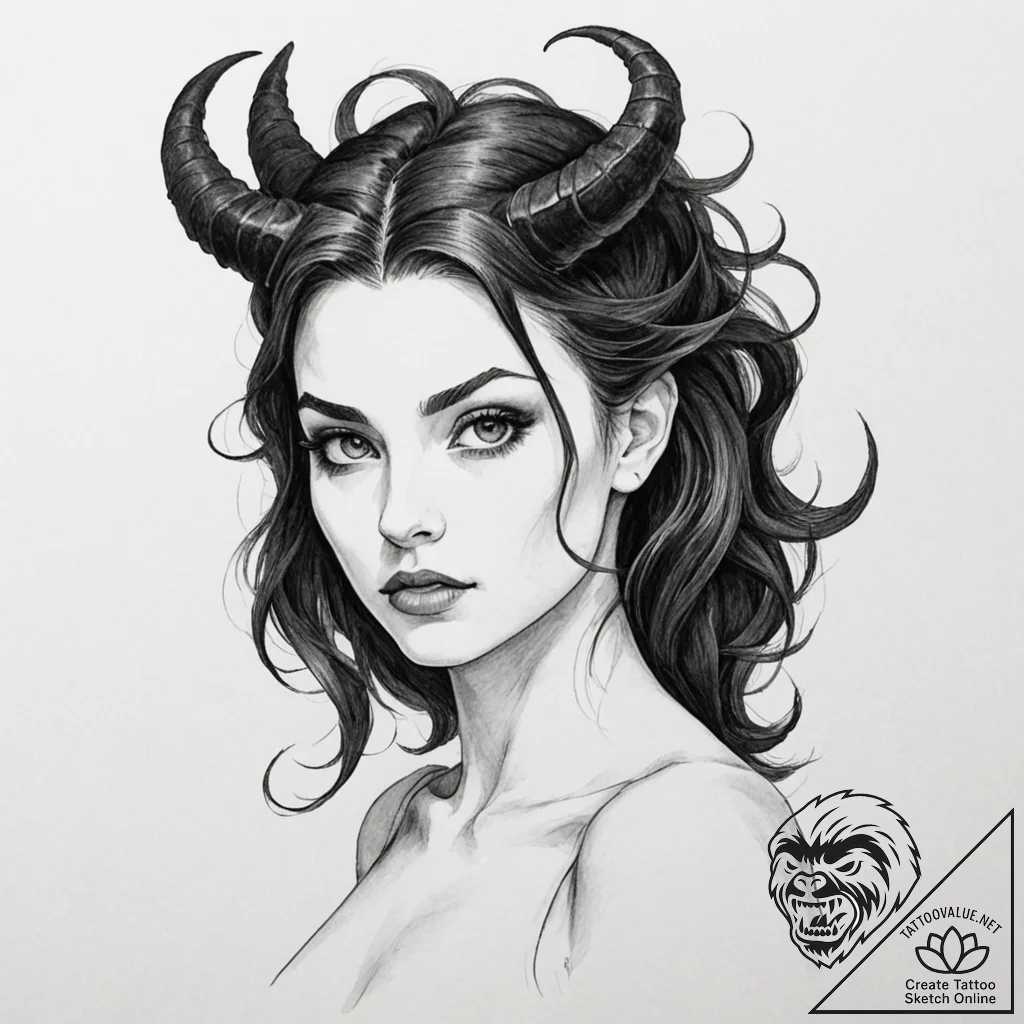 A beautiful woman, but her shadow is a terrif... - tattoo sketch (№1752148784_0, 10.07.2025 11:59) — tattoovalue.net