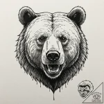 A powerful grizzly bear, its face is a stoic,… – tattoo sketch (№1752149477_0, 10.07.2025 12:11) — tattoovalue.net