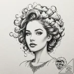 A beautiful woman with her body made of cloud… – tattoo sketch (№1752149558_0, 10.07.2025 12:12) — tattoovalue.net