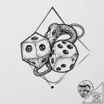 A pair of dice, both showing a one (snake eye… – tattoo sketch (№1752149882_0, 10.07.2025 12:18) — tattoovalue.net