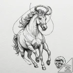 A powerful centaur, drawing a bow, a warrior… – tattoo sketch (№1752151167_0, 10.07.2025 12:39) — tattoovalue.net
