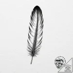A single, perfect feather from a black bird – tattoo sketch (№1752151424_0, 10.07.2025 12:43) — tattoovalue.net