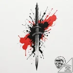 A dagger, piercing through abstract, black, s… – tattoo sketch (№1752151680_0, 10.07.2025 12:48) — tattoovalue.net