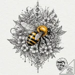 A phrase “sweeter than honey, deadlier than n… – tattoo sketch (№1752152279_0, 10.07.2025 12:57) — tattoovalue.net