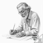 A beautiful, wise old artisan, passing down t… – tattoo sketch (№1752152363_0, 10.07.2025 12:59) — tattoovalue.net