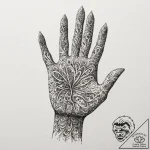 A drawing of a hand, with its fingers crossed… – tattoo sketch (№1752152874_0, 10.07.2025 13:07) — tattoovalue.net