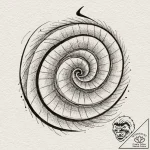 A single, powerful symbol of an upward spiral… – tattoo sketch (№1752152960_0, 10.07.2025 13:09) — tattoovalue.net