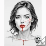 A beautiful, realistic woman’s portrait, with… – tattoo sketch (№1752153044_0, 10.07.2025 13:10) — tattoovalue.net