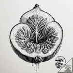 A realistic, juicy fig, cut open, concept art… – tattoo sketch (№1752153814_0, 10.07.2025 13:23) — tattoovalue.net