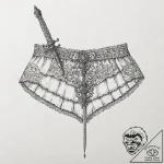 A single, delicate garter belt with a tiny, o… – tattoo sketch (№1752154158_0, 10.07.2025 13:29) — tattoovalue.net