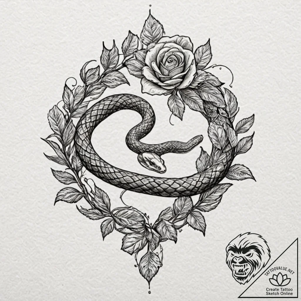 A snake, its body forming the infinity symbol... - tattoo sketch (№1752154753_0, 10.07.2025 13:39) — tattoovalue.net