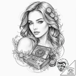 A beautiful woman’s face, but her eyes are sp… – tattoo sketch (№1752154920_0, 10.07.2025 13:42) — tattoovalue.net