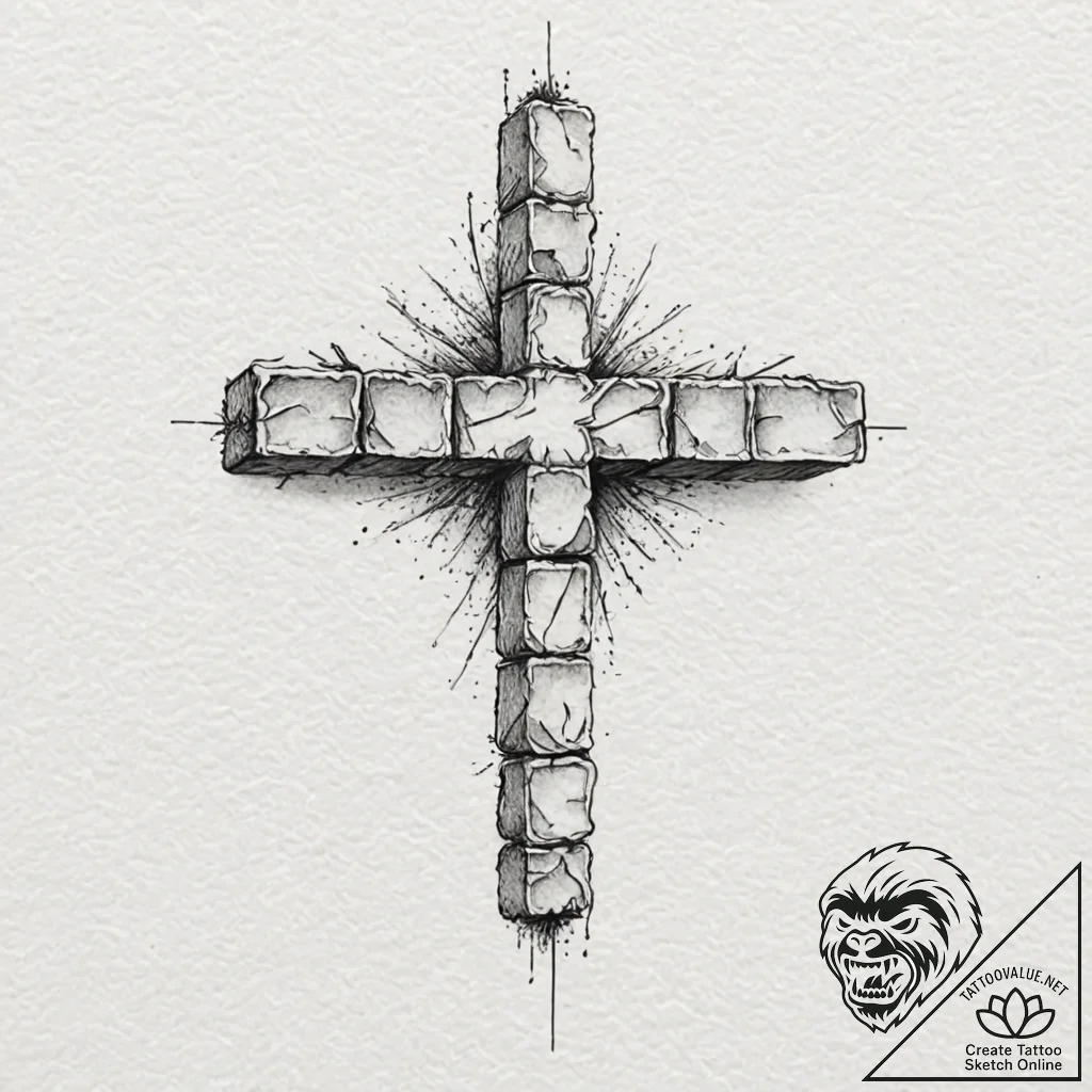 A simple drawing of a brick wall, symbolizing... - tattoo sketch (№1752155077_0, 10.07.2025 13:44) — tattoovalue.net
