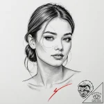 A beautiful, realistic woman’s face, with a s… – tattoo sketch (№1752155159_0, 10.07.2025 13:45) — tattoovalue.net