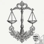 A beautiful, ornate set of scales, perfectly… – tattoo sketch (№1752155320_0, 10.07.2025 13:48) — tattoovalue.net