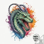 A beautiful, but deadly basilisk, its gaze tu… – tattoo sketch (№1752155831_0, 10.07.2025 13:57) — tattoovalue.net