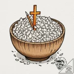 A beautiful, but simple wooden bowl, filled w… – tattoo sketch (№1752156087_0, 10.07.2025 14:01) — tattoovalue.net