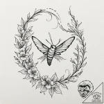 A beautiful, but determined hummingbird moth,… – tattoo sketch (№1752156173_0, 10.07.2025 14:02) — tattoovalue.net