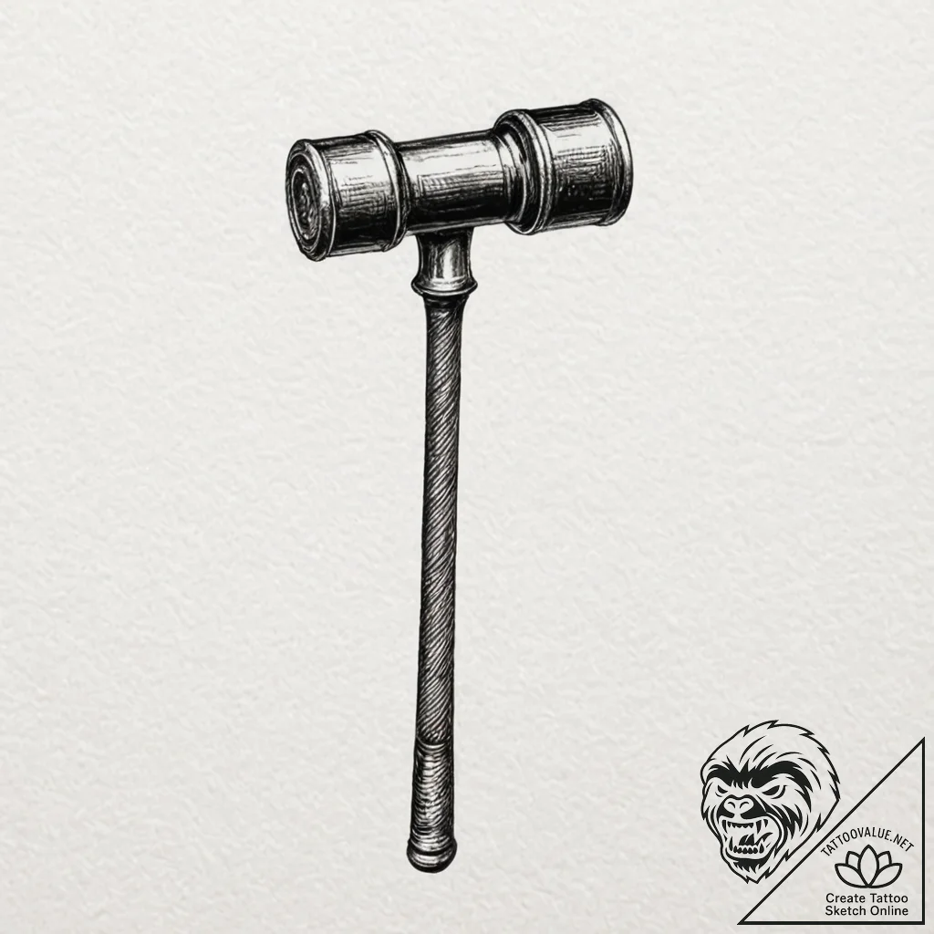 A minimalist drawing of a polo mallet, ink il... - tattoo sketch (№1752156867_0, 10.07.2025 14:14) — tattoovalue.net