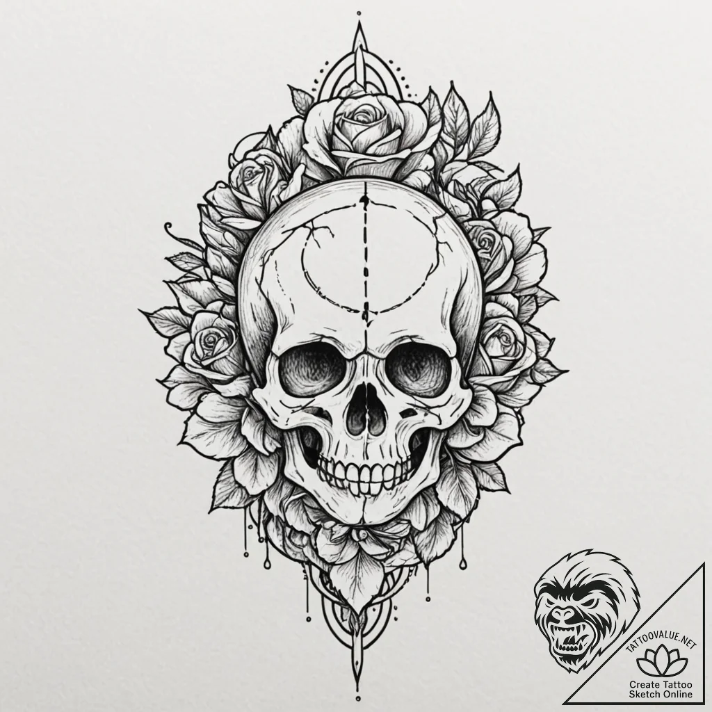 A safety pin, holding together a tear in the... - tattoo sketch (№1752157557_0, 10.07.2025 14:25) — tattoovalue.net
