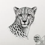 A powerful hunting cheetah, its body a blur o… – tattoo sketch (№1752157730_0, 10.07.2025 14:28) — tattoovalue.net