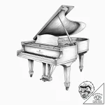 A beautiful, detailed drawing of a grand pian… – tattoo sketch (№1752157937_0, 10.07.2025 14:32) — tattoovalue.net