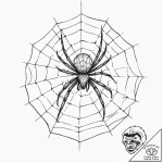 A beautiful, but focused spider, its web is a… – tattoo sketch (№1752158608_0, 10.07.2025 14:43) — tattoovalue.net